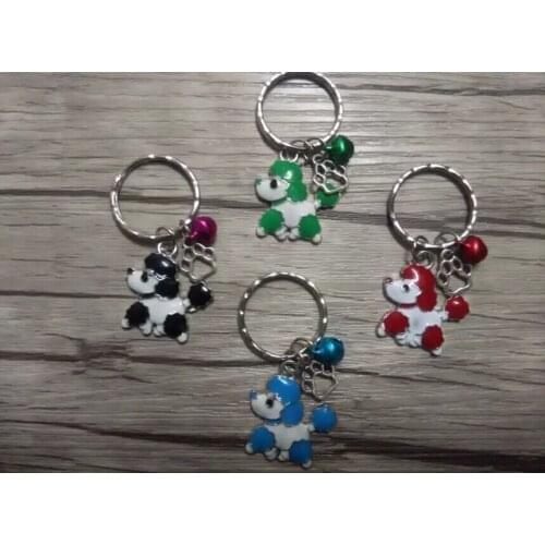 Enamel Chihuahua Dog Copper Bell Vintage Silvers Dog paw Charms Mixed Keychain For Keys Ring Key Chain DIY Accessories D271