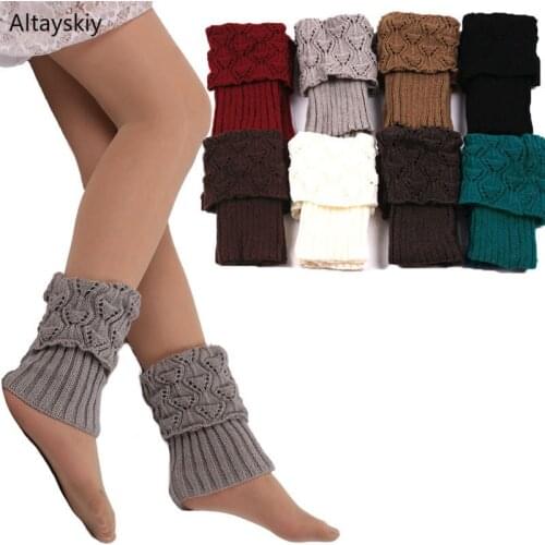 Leg Warmers Women Simple Knitting Crochet Boot-Cuffswinter Warm Womens Retro Elegant Trendy All-match Ladies Leisure Chic 2020
