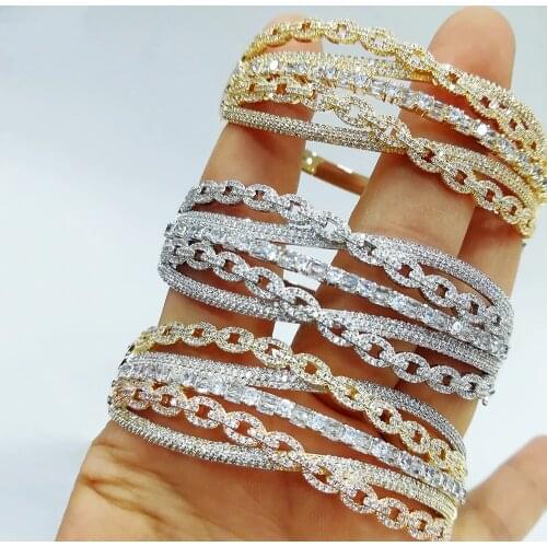 GODKI Luxury Stackable Trendy Sweet Romantic Bangle For Women Wedding Cubic Zircon Crystal CZ Dubai Bracelet Party Jewelry 2021