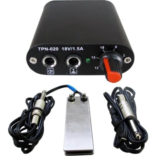 Hot Sale Tattoo Power Supply Set Kit Mini Black Tattoo Power Supply Foot Pedal Switch Tattoo Silicone Clip Cord Tattoo Kit