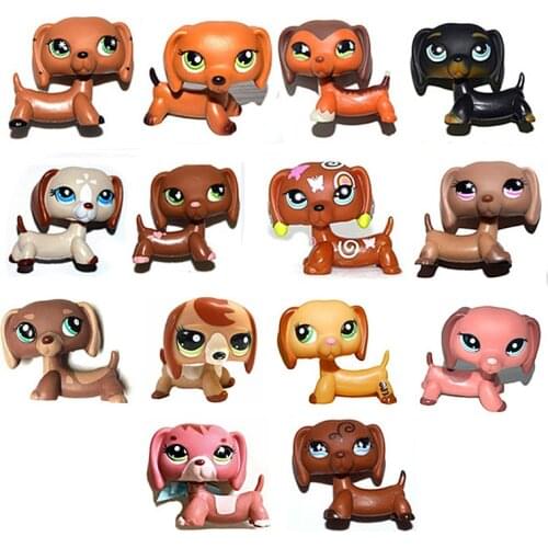 Lot of 4 Random Pet Shop Dachshund Puppy Dog Loose Toy Figure Set