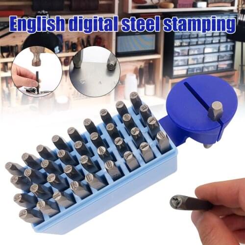 36/38pcs Number and Letter Stamp Set Industrial Grade Hardened Steel Metal Stamps for Imprinting Metal Wood YE-Hot