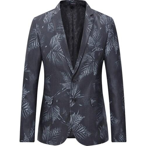 New Fashion Casual Men Blazer Plus Size Slim Fit Korea Style Suit Blazer Masculino Male Floral Suits Jacket Blazer Men Coat