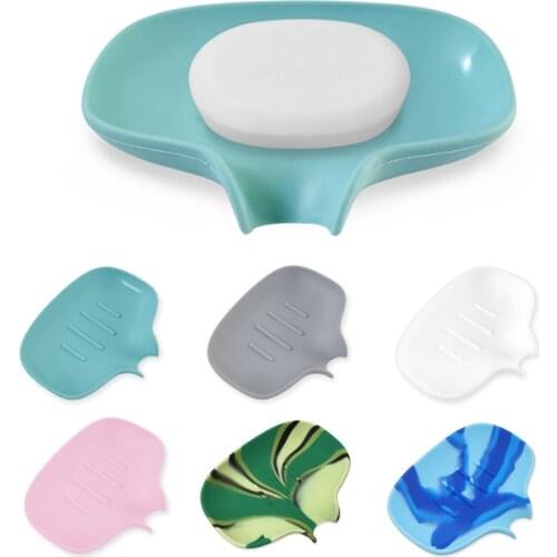 New Silicone Soap Dish Holder Non-slip Bathroom Storage Rack Kitchen Sponge Holder Shower Soap Household Case Container