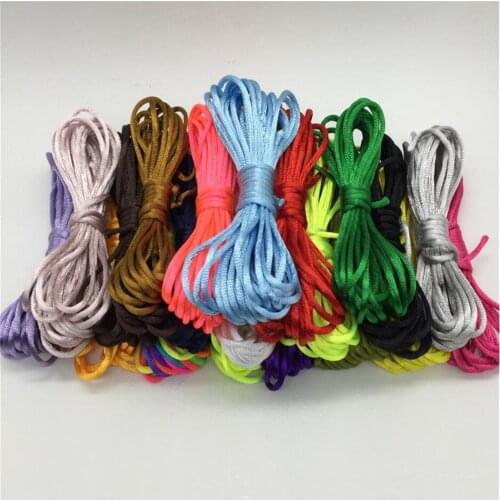 2mm X 10meters Braided Macrame Silk Cord Thread Wire DIY Chinese Knot Rope Satin Bracelets Making Findings Beading