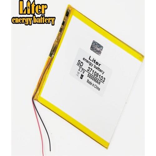 Polymer Rechargeable lithium battery 37108103 3.7V 5000mAh for Lithium polymer battery 5000mah 3.7v 37108103 plug