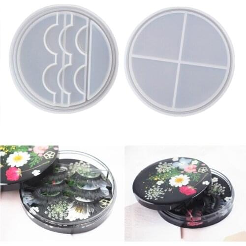 Eyelashes Display Tray Resin Silicone Mold Eyelashes Storage Box Case Holder Cosmetic Care Container Epoxy Resin Mold X4YA