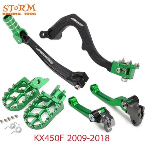 CNC Gear Shifter Shift Lever Brake Pedal Brake Clutch Lever Footpegs For Kawasaki KXF450 KX450F KXF 450 2009 2010 2011-2017 2018