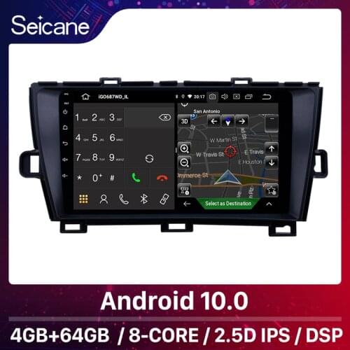Seicane Android 10.0 4GB RAM GPS Navigation For 2009-2013 Toyota Prius LH Car radio Head Unit Player Support TPMS Mirror link