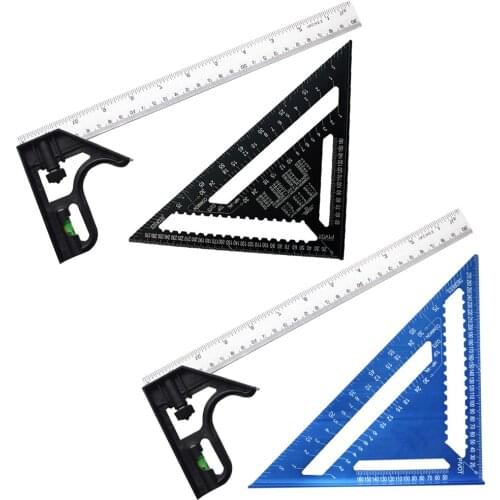 7/12 inch Triangle Ruler Angle Protractor Adjustable Combination Square Angle Ruler Level Woodworking Measuring Ruler Gauges