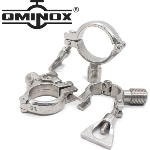 High Quality 19mm-152mm SS 304 Stainless Steel Pipe Holder Clamp Tube Bracket Support With BSP 1/2"(0.5inch) Male thread