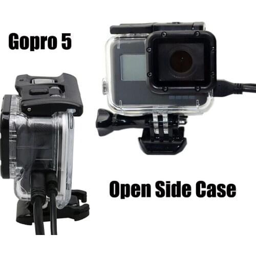 Skeleton Protective Housing Case Open Side protector Shell Cover with Lens For Go pro Hero 5 6 7 Black Accessories