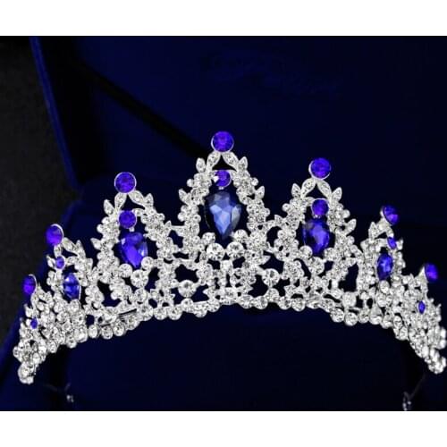Bride Crown Stone Luxury Wedding Tiara Women Headdress Queen Princess Headwear HX6E