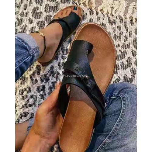 Women Orthotics Sandal Open-Toe Summer Flat Bottom Fashion Big Size Anti-slip Outside Beach Flip Flops Casual Shoes Dropship