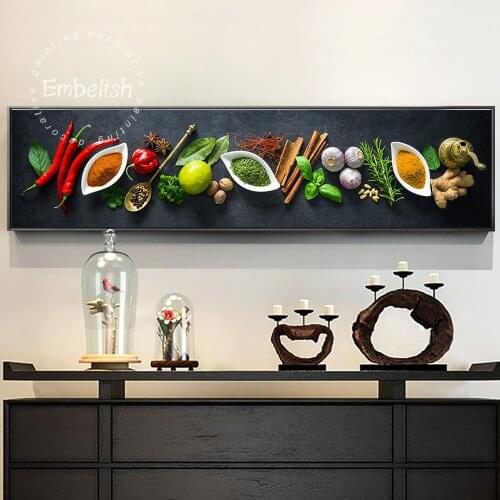 1 Pieces Large Wall Art Posters For Kitchen Home Decor Various Herbs And Spices HD Print Canvas Oil Restaurant Painting