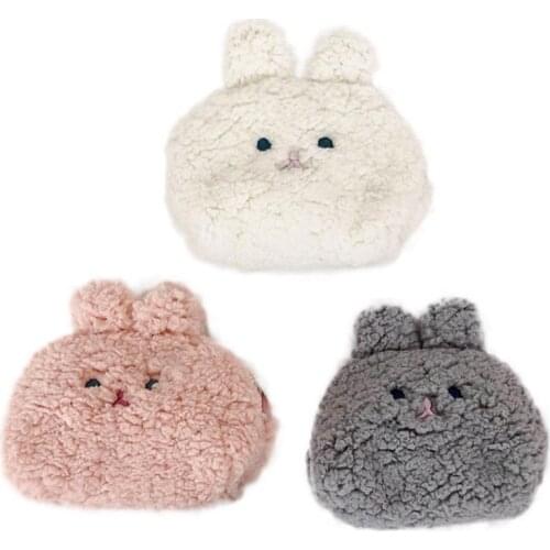 1pc Cartoon Rabbit Plush Purses Cases Makeup Cosmetic Bags Coin Bag Plush Toys for Collection Girls Gifts