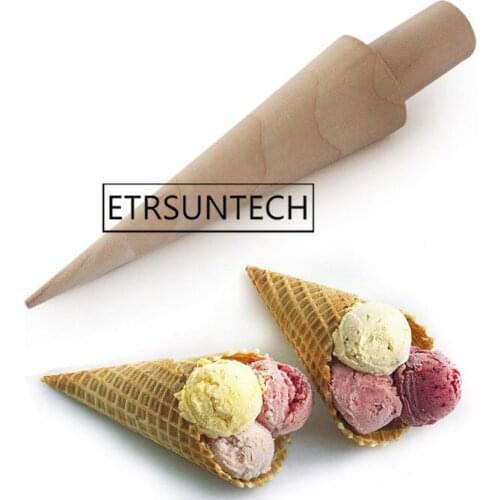 100pcs Wooden Non Toxic Decorating Roller Waffle Pastry Cake Mold Dessert Multifunctional Ice-cream Cone Baking Craft