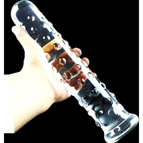 11 inch Huge Glass Dildo Big Nubby Textured Sensual giant penis Crystal vagina butt plug Sex Toys for women masturbation