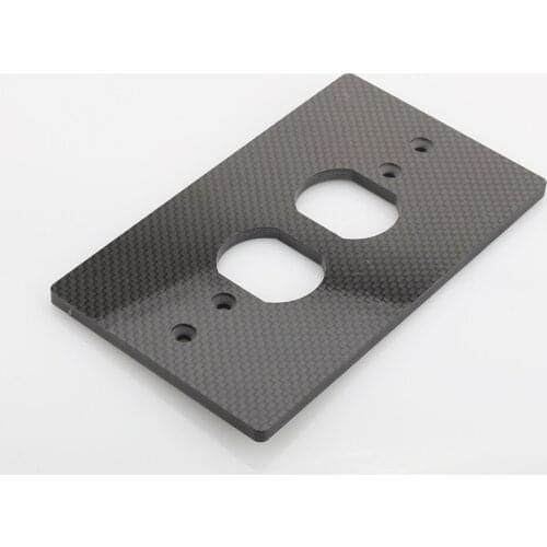 1x HiFi Carbon Fiber AC Power Duple Receptacles Wall Socket Outlet Cover Plate