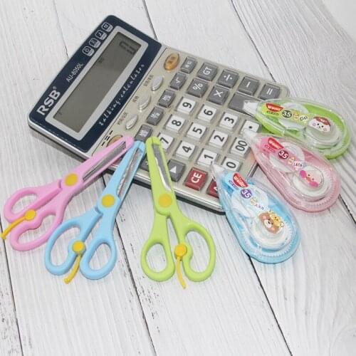 2pcs/set 8383 kawaii stationery white out scissor student kid Scrapbook photo scissor creative craft album DIY school supplies