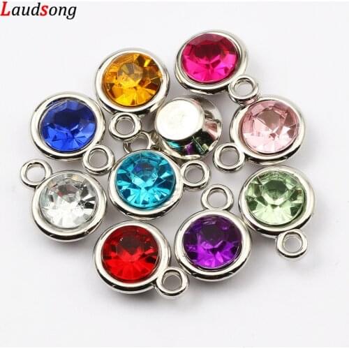 30pcs 11mm Silver Plated Round Acrylic Drill Charms Pendants For Jewelry Making DIY Necklace Earring Jewelry Finding