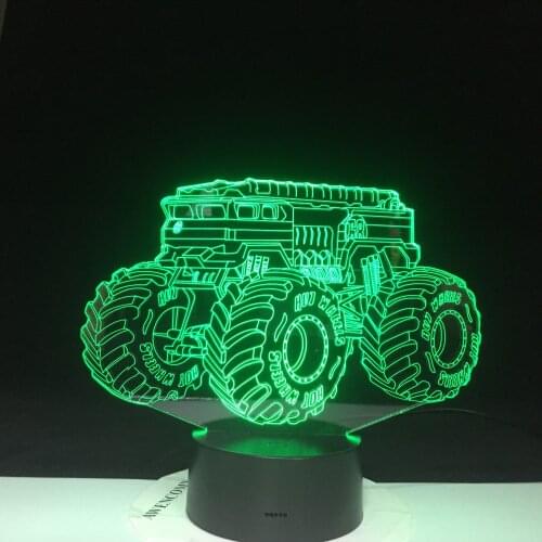 Colors Changing Creative Gifts Vehicle Car 3D Led Table Lamp Usb Touch Button Vehicle Night Lights Kids Bedroom Decor Dropship
