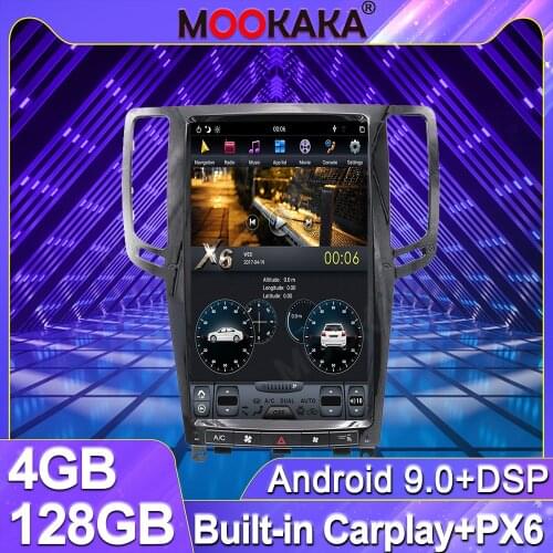 4+128G For Infiniti G25 G37 2007 -2013 Android Tesla Big Screen Car Radio Tape Recorder Multimedia Player GPS Navigation Carplay