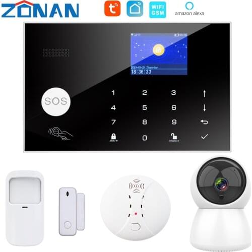Tuya Gsm 4G WiFi Wireless Home Burglar Security Alarm System With camera smoke gas detector Door Sensor Siren Alarm Accessories