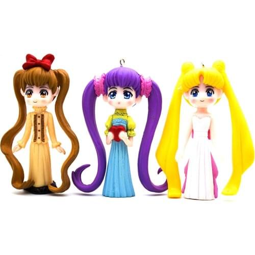 Cartoon Sailor Girl Moon Keychain Bag Hanging Key Hanging Decoration Creative Japanese Animation Series PVC Doll key chain