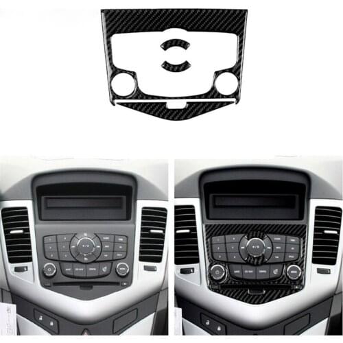 Car Central Console CD Button Panel Trim Navigation Frame Cover Carbon Fiber Accessories Mouldings For Chevrolet Cruze 2009-2015