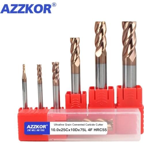 Milling Cutter Alloy Coating Tungsten Steel Tool Cnc Maching Hrc55 Endmill Azzkor Top Milling Cutter Kit Milling Machine Tools