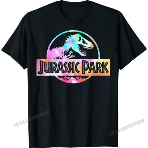 Jurassic Park Logo Tie Dye Gloss Graphic T-Shirt Tshirts Funny Funny Cotton Mens Tops Tees Group