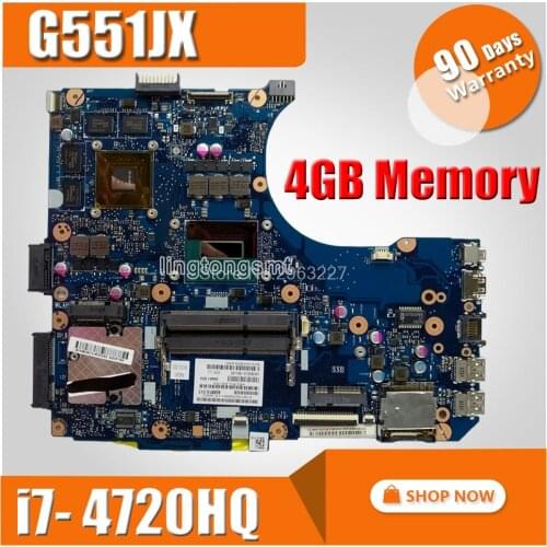 G551JX Motherboard i7-4720HQ GTX 950 For Asus G551J G551JX G551JW Laptop motherboard G551JX Mainboard G551JX Motherboard test ok