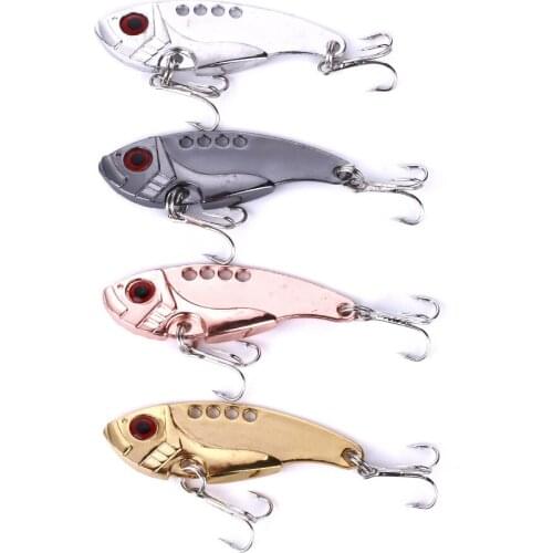 HENGJIA 400PCS VIBE Fishing lures 5.5CM 11G 8#hooks fishing tackle vibrator Lure Bait Spoon Metal pesca fishing tackles