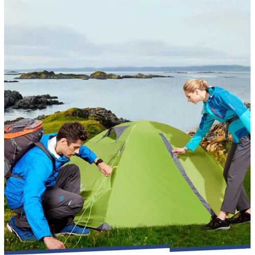 Hewolf 2 Person Double Layer Aluminum Rod Outdoor Camping Hiking Tent Climbing Tourism Waterproof 2.4kg Tents