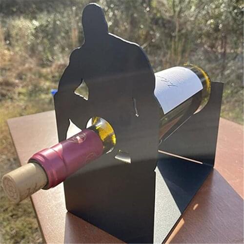 Innovative Wine Storage Rack Muscular Man Metal Wine Holder Desktop Decorative Wine Bottle Rack Creative Wine Rack Bar Accessori