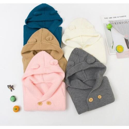 Excellence Bag Store Fashion Hooded Autumn Clothing For Newborn Baby Boy Coats Long Sleeve Knitted Clothes For Baby Girl Costume