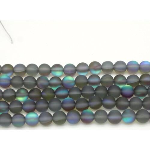 Labradorite stone beads Synthetic Flash glass Stone 6/8/10MM Round Loose beads for jewelry making bracelet DIY