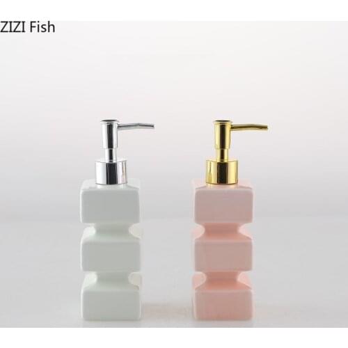 Ceramic Bathroom Supplies Rectangular Soap Dispenser Hotel Bathroom Hand Sanitizer Bottle Bathroom Accessories Lotion Bottle