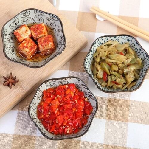 Chinese Traditional Ceramic Dishes Creative Mini Snacks Fruit Plates Living Room Kitchen Desktop Decoration Sauce Dish Tableware