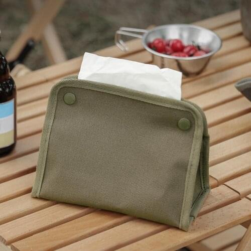 Tissue box box container PU leather household car outdoor camping towel napkin holder household convenience canvas tissue box