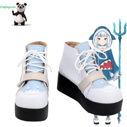CosplayLove Hololive Virtual YouTuber Vtuber English Gawr Gura White Shoes Cosplay Leather Custom Made For Party Birthday