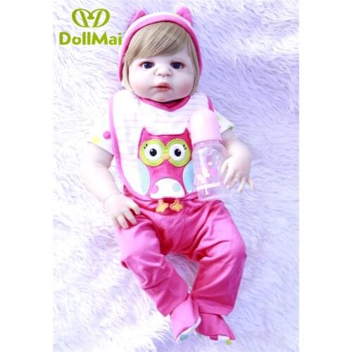 Pretty Alice girl doll reborn 55cm soft full silicone newborn dolls best children bebe gift dolls bonecas menina