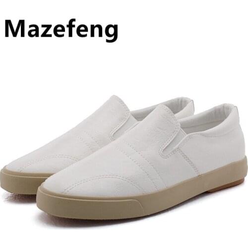 White Leather Sneakers Mens Vulcanized Autumn Shoes Male Casual Tenis 2021 Fashion Sneakers Mans Shoe Boys Platform Sneakers