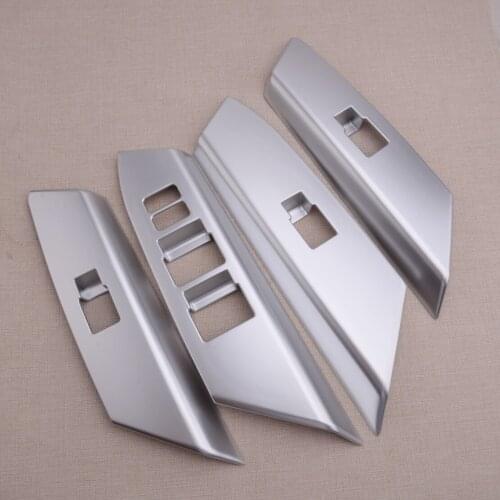 CITALL 4Pcs LHD Chrome Window Switch Button Trim Cover Fit for Toyota RAV4 2016 2017 2018