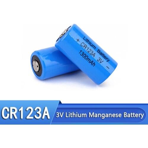 CR123A 1300mah 3V Lithium battery cell for GPS security system camera medical equipment