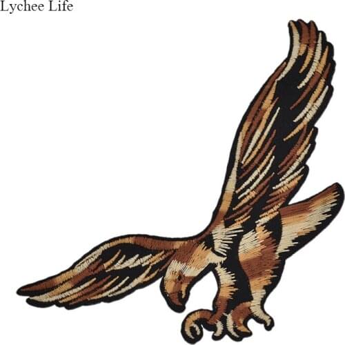 Lychee Life 1pcs eagle buiter letter patch Clothes Embroidery Cloth Clothes Diy Sticker Clothes Pattern Decal Sewing Patch