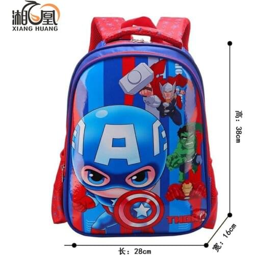 Disney anime surrounding ice and snow spider man Avenger alliance Princess cartoon cute baby double shoulder childrens backpack