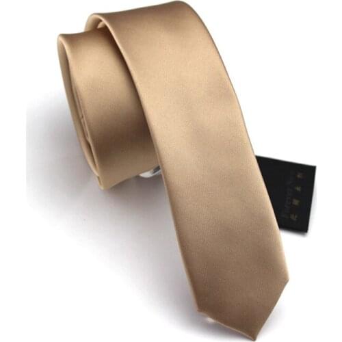 Mens Fashion High Quality Champagne 5cm Slim Tie Romantic Wedding Groom Casual Party Neck Tie for Men Pack with Gift Box
