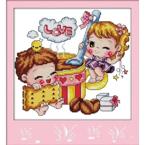 Spicy Love Soup cross stitch set pattern DMC color count print 18ct 14ct 11ct embroidery kit DIY handmade needlework supplies